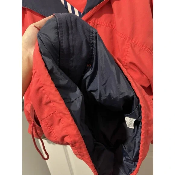 Vintage Mulberry Street Hooded Jacket Red Navy White‎ Size Medium Sailing - Picture 6 of 9